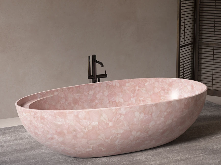 Rose quartz bathtub